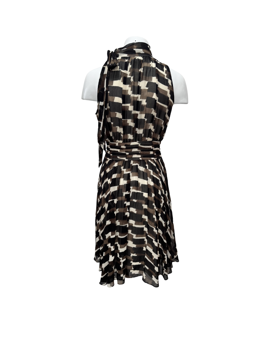 Vestido mini de gasa verde y negro - Banana Republic