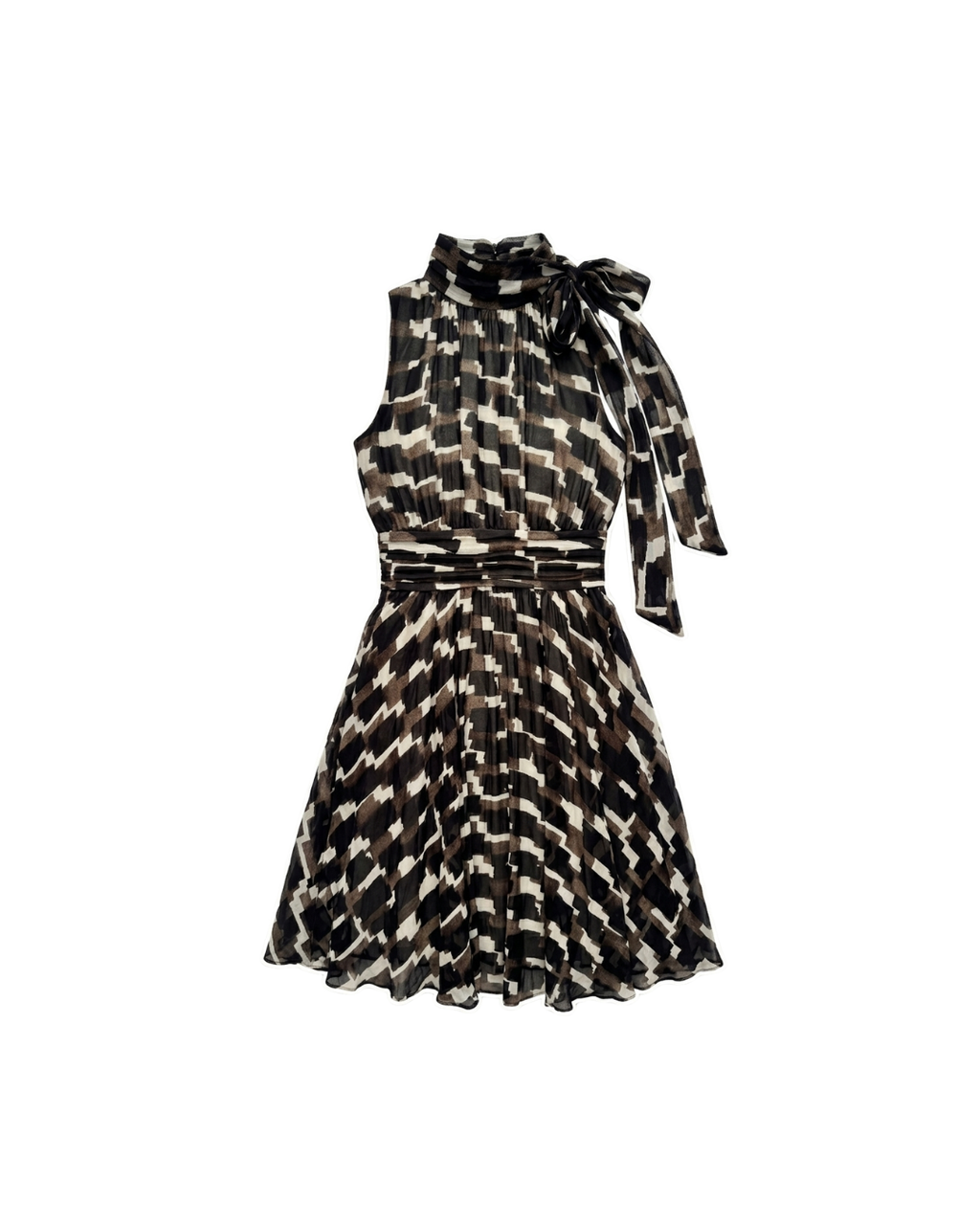 Vestido mini de gasa verde y negro - Banana Republic