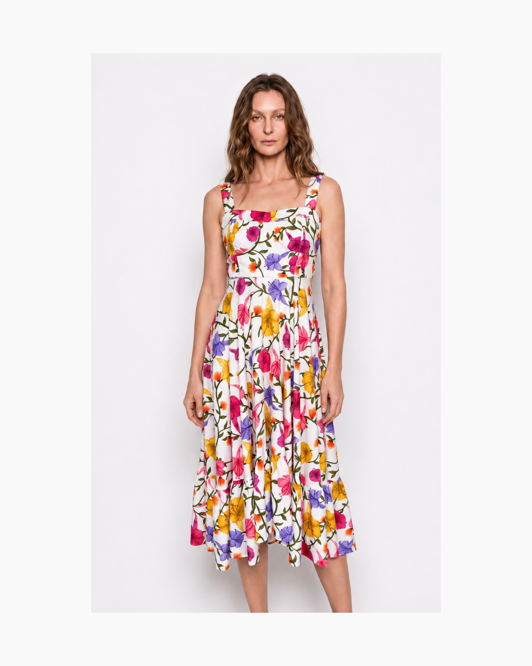 Vestido midi sin mangas floreado - Fasce