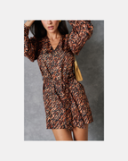 Vestido mini animal print naranja - Sandro