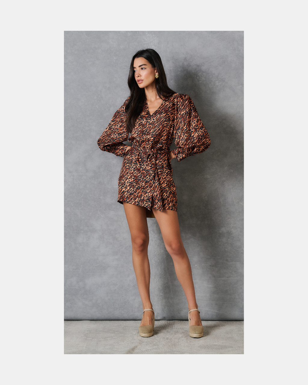 Vestido mini animal print naranja - Sandro