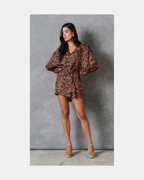 Vestido mini animal print naranja - Sandro