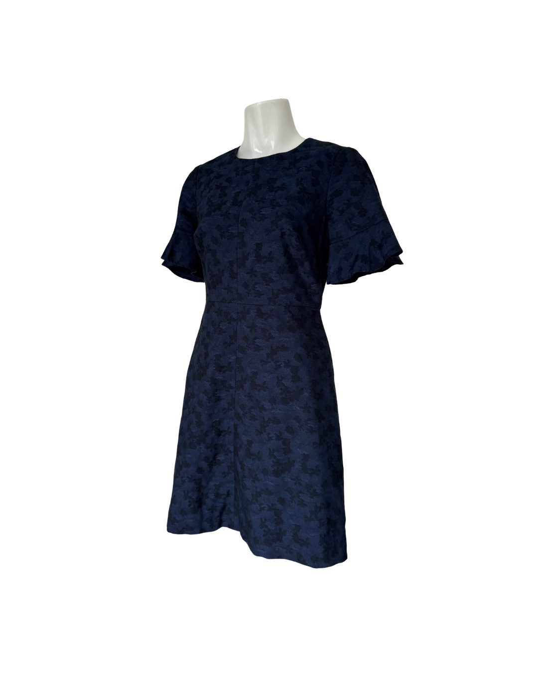 Vestido mini manga corta azul - Banana Republic