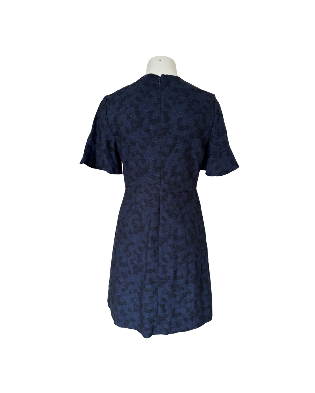 Vestido mini manga corta azul - Banana Republic