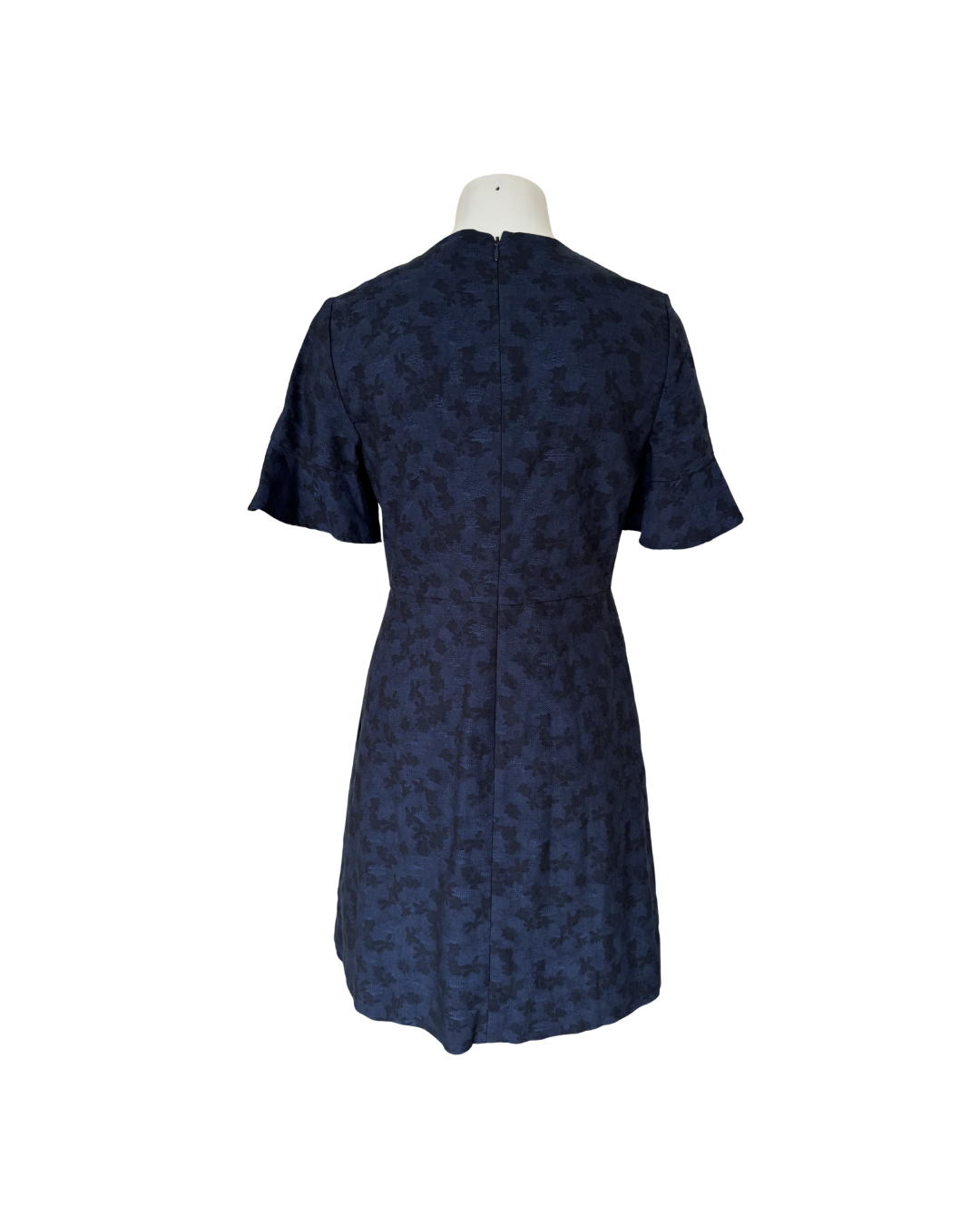 Vestido mini manga corta azul - Banana Republic