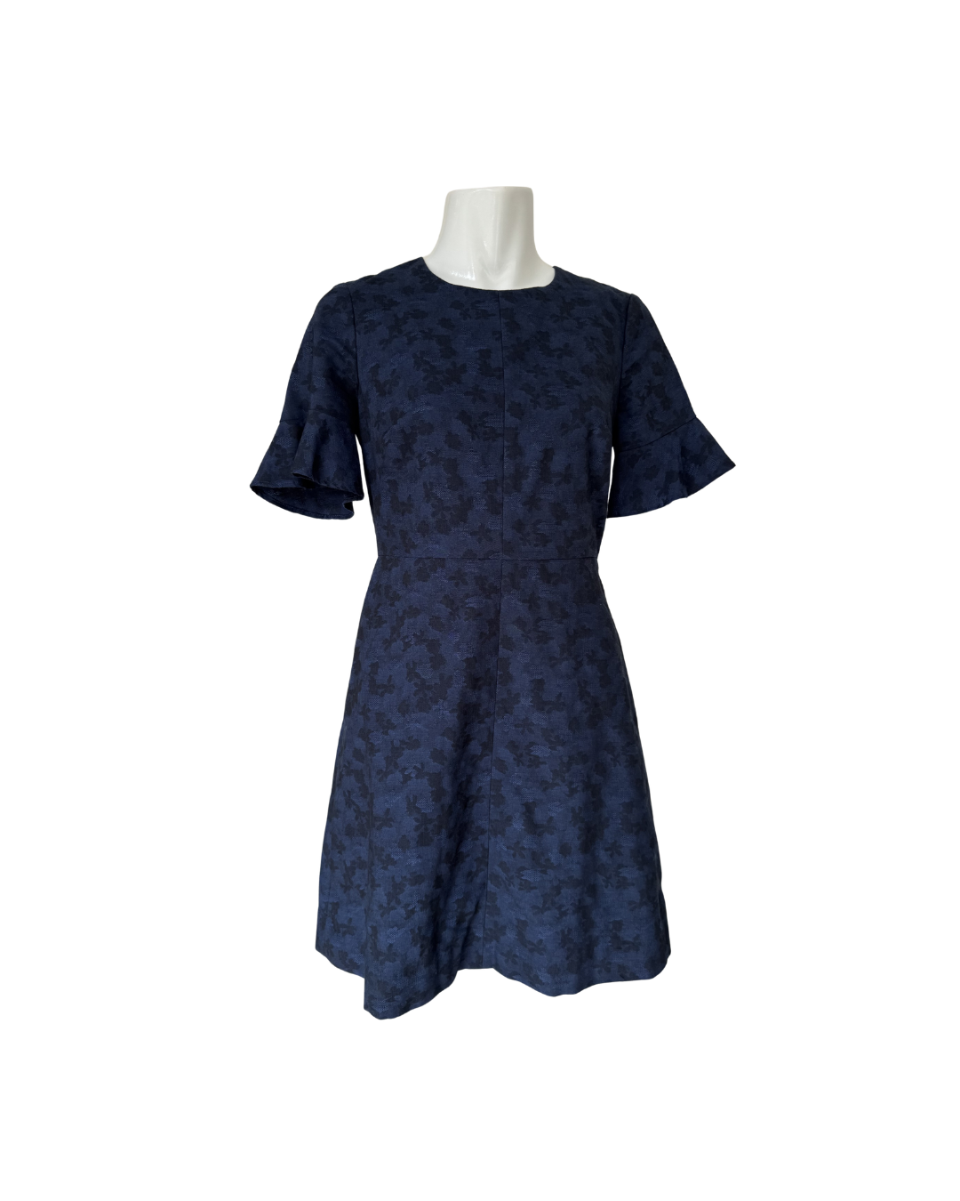Vestido mini manga corta azul - Banana Republic