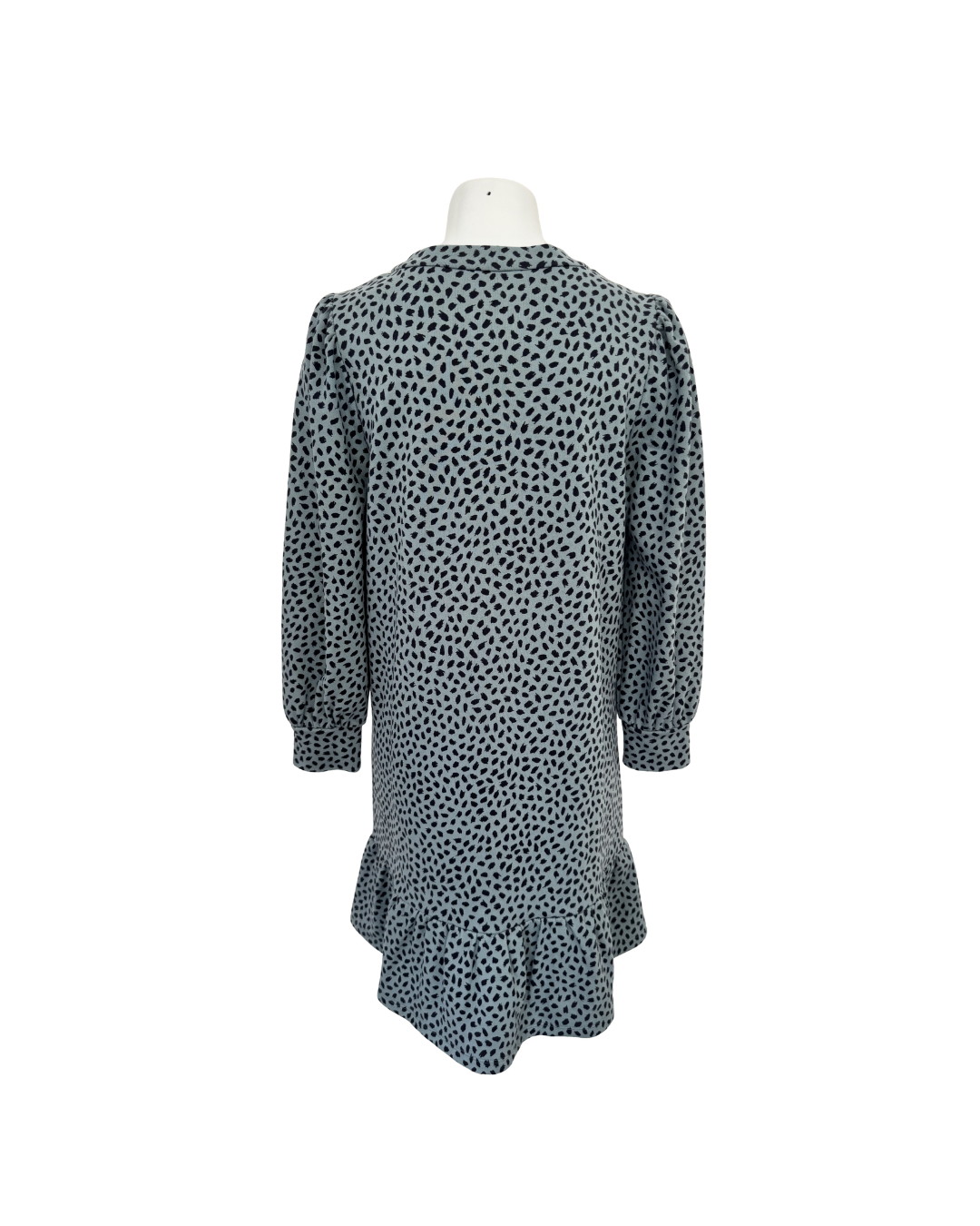Vestido mini manga larga celeste y negro - Ann Taylor