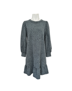 Vestido mini manga larga celeste y negro - Ann Taylor
