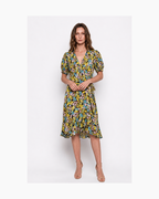 Vestido envolvente mini amarillo - DVF