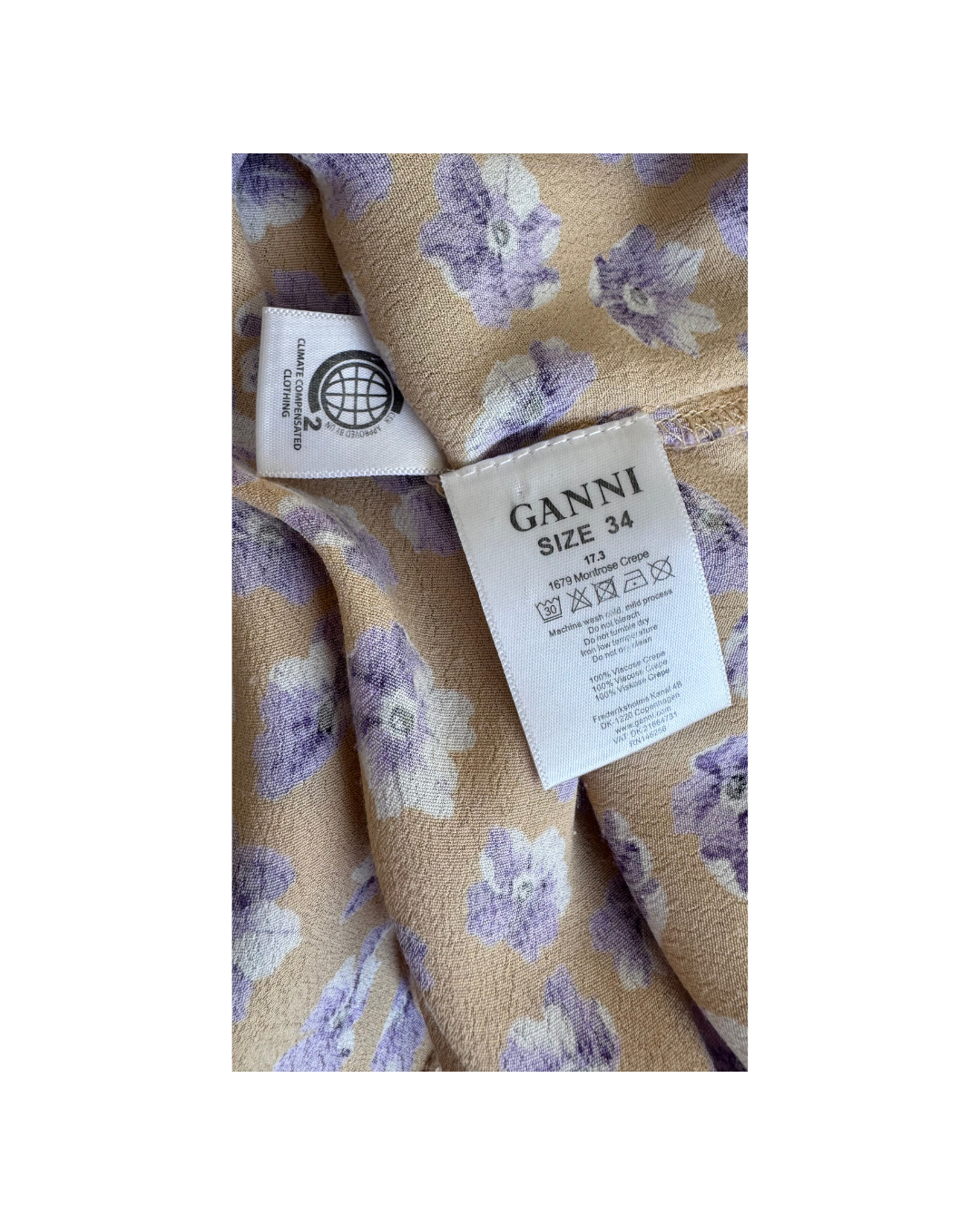 Vestido mini floral - Ganni