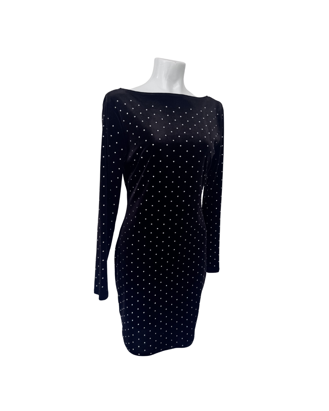Vestido mini manga larga negro - H&M
