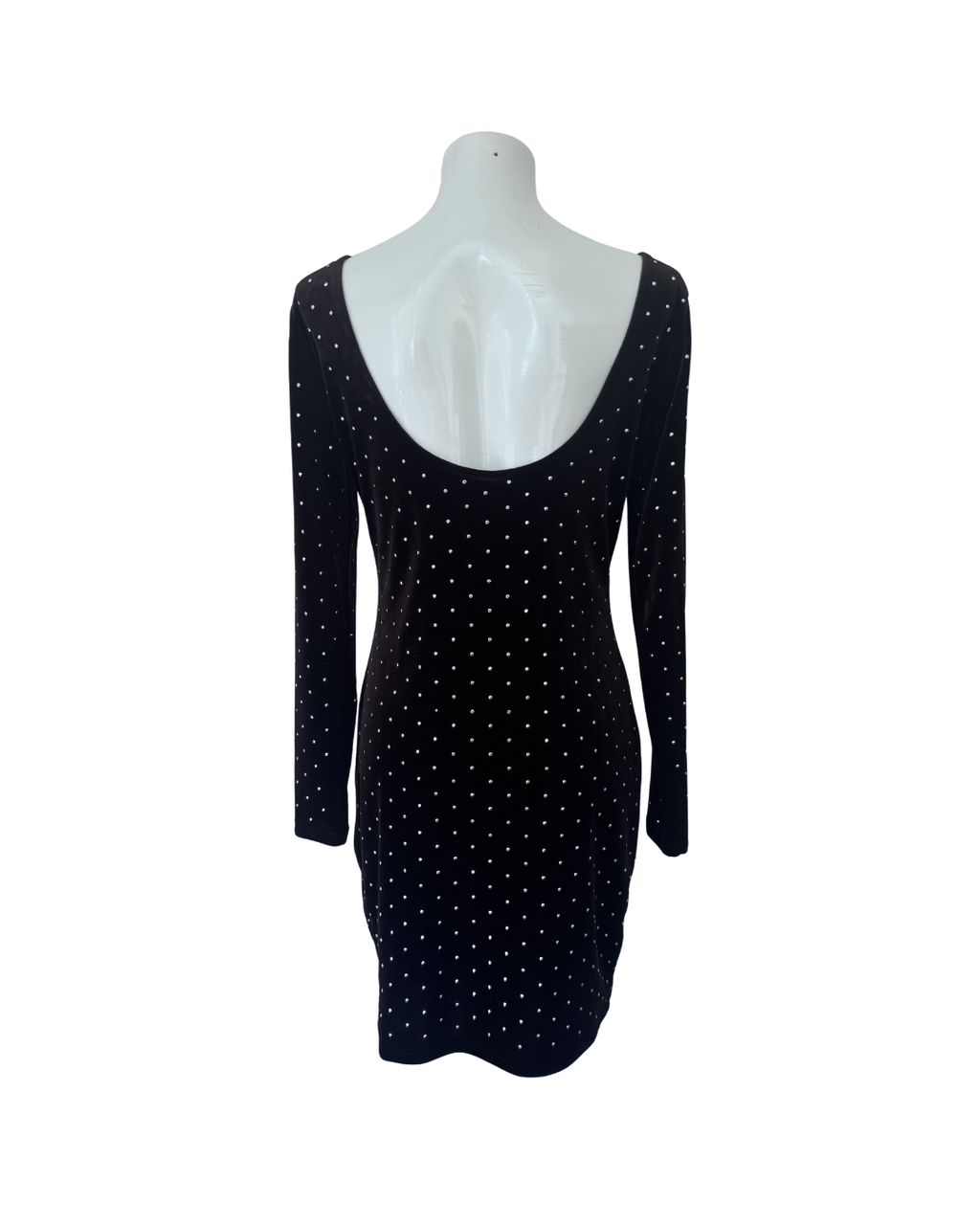 Vestido mini manga larga negro - H&M
