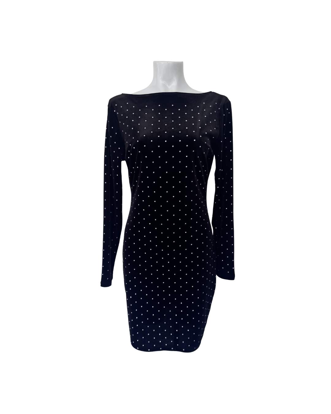Vestido mini manga larga negro - H&M