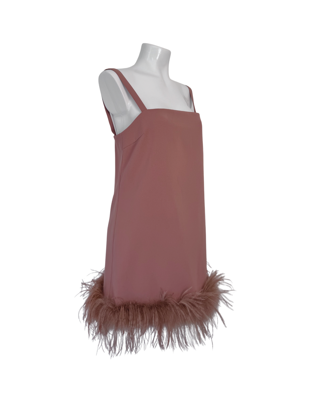 Vestido mini con plumas rosa - Pinko