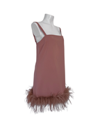 Vestido mini con plumas rosa - Pinko