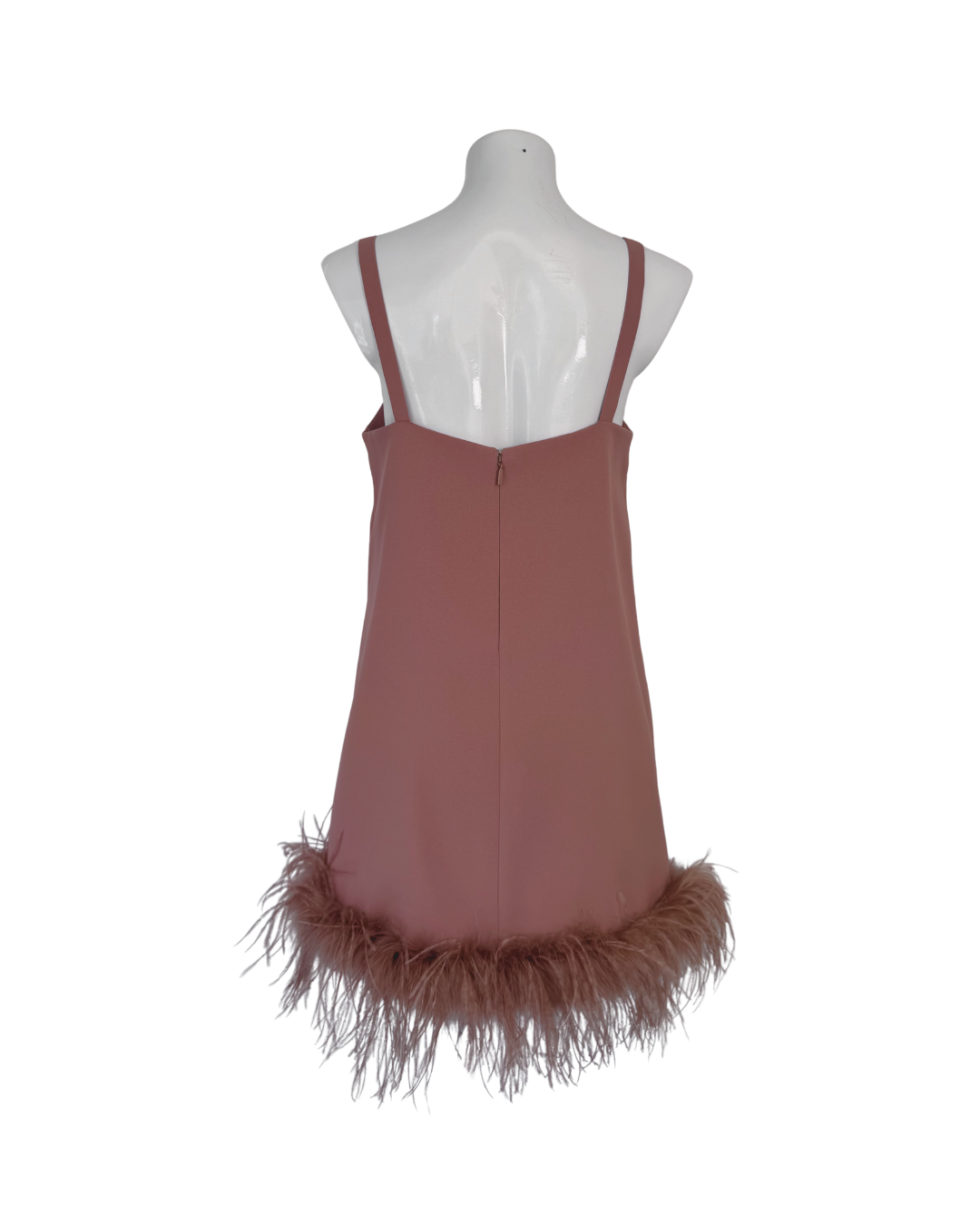 Vestido mini con plumas rosa - Pinko