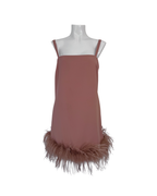 Vestido mini con plumas rosa - Pinko