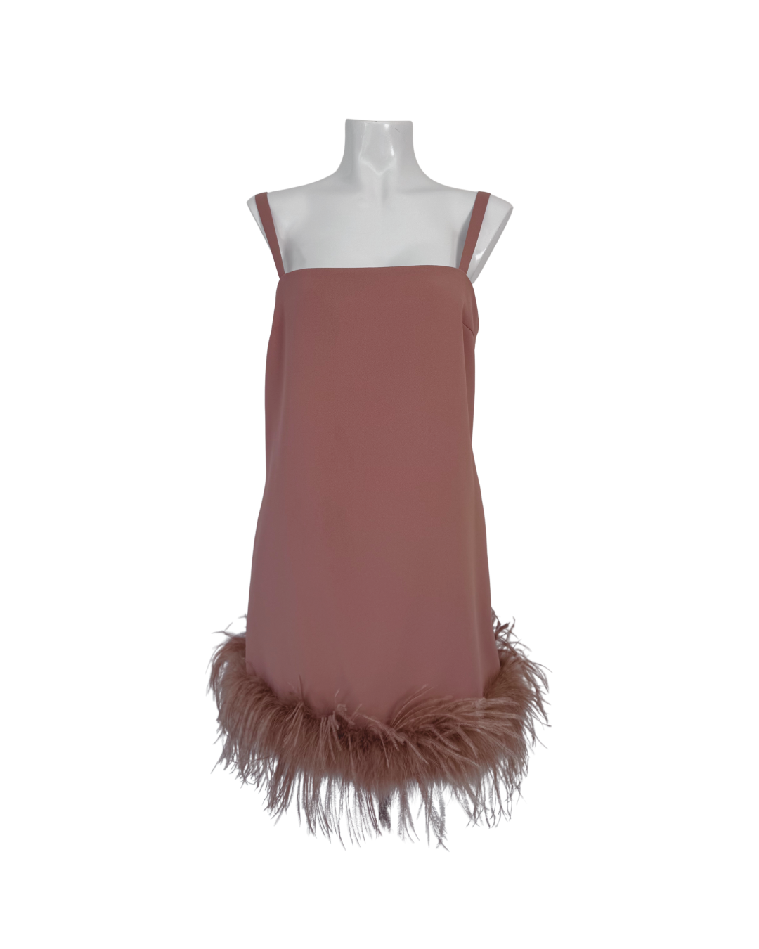 Vestido mini con plumas rosa - Pinko