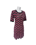 Vestido mini a rayas negro y rojo - Ganni