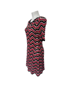 Vestido mini a rayas negro y rojo - Ganni