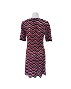 Vestido mini a rayas negro y rojo - Ganni