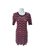 Vestido mini a rayas negro y rojo - Ganni