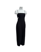 Vestido midi negro con tirantes Massimo Dutti