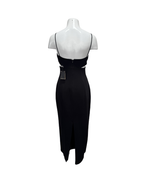 Vestido midi negro con tirantes Massimo Dutti