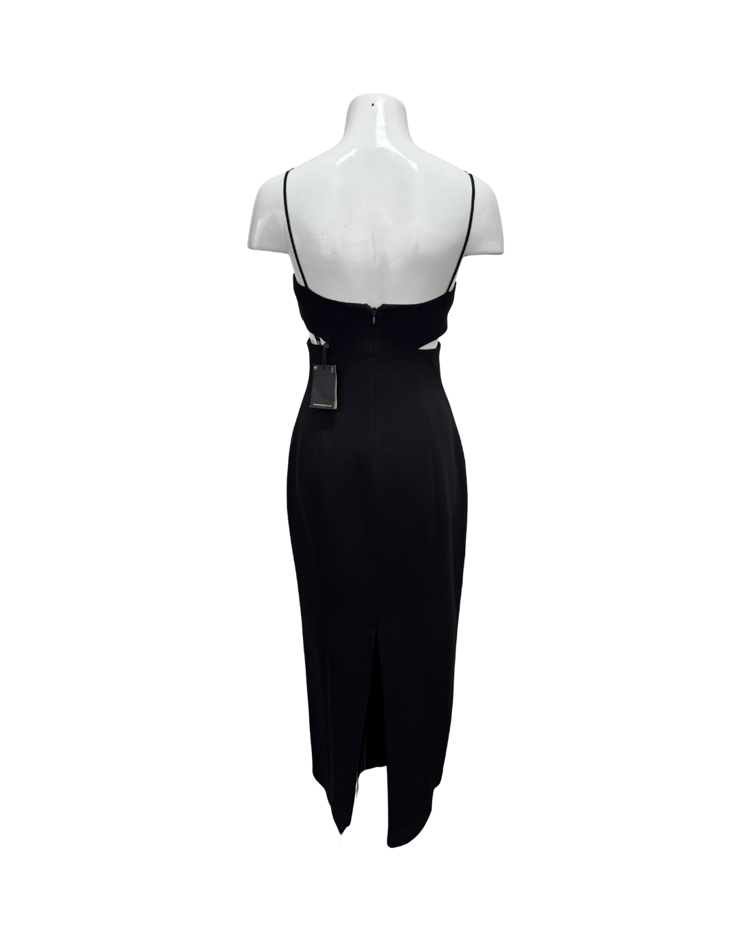 Vestido midi negro con tirantes Massimo Dutti
