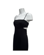 Vestido midi negro con tirantes Massimo Dutti