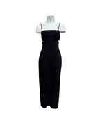 Vestido midi negro con tirantes Massimo Dutti