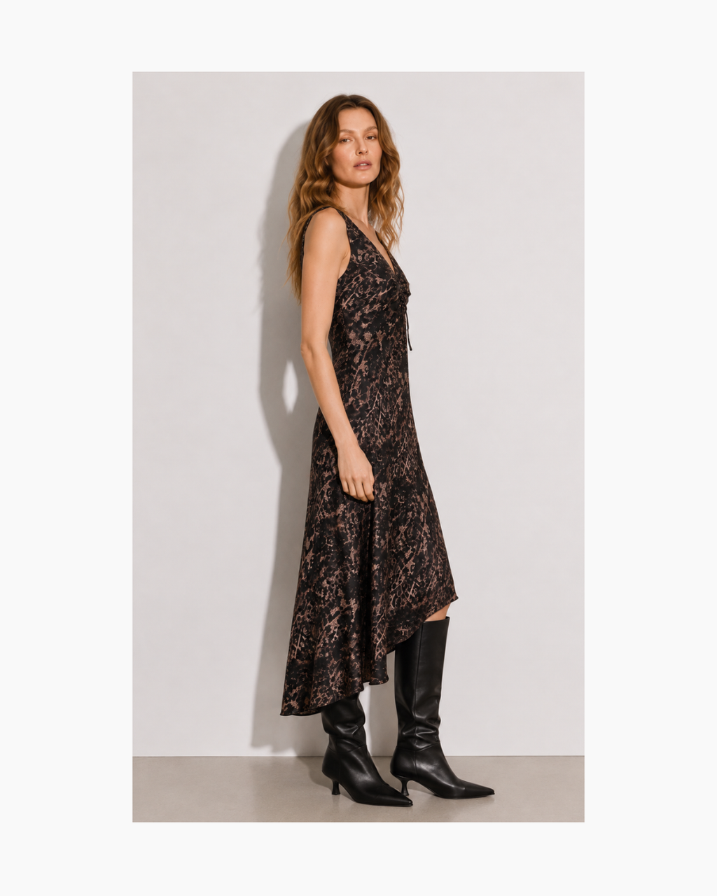 Vestido midi sin mangas animal print All Saints