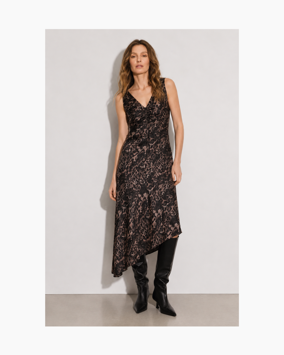 Vestido midi sin mangas animal print All Saints