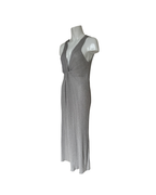 Maxivestido tejido plateado sin mangas - Zara