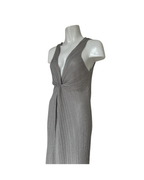 Maxivestido tejido plateado sin mangas - Zara
