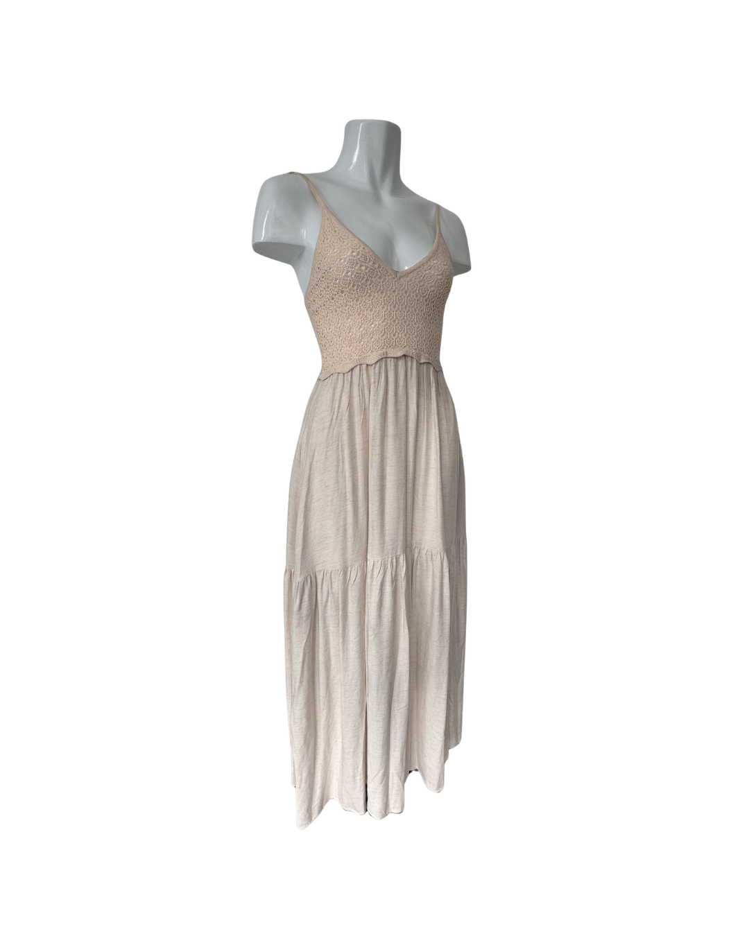 Vestido de lino sin mangas hueso - Ecru