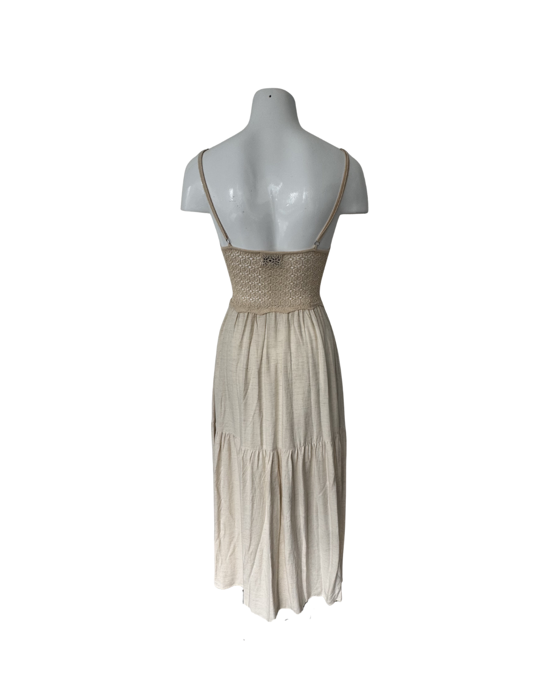 Vestido de lino sin mangas hueso - Ecru