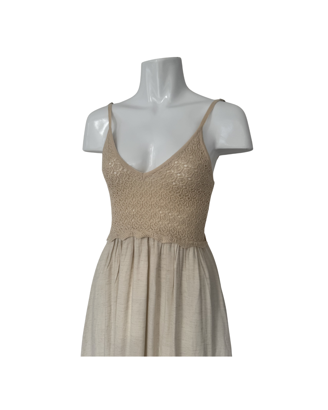 Vestido de lino sin mangas hueso - Ecru