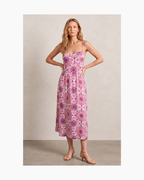 Vestido floral de tirantes rosado - Zara
