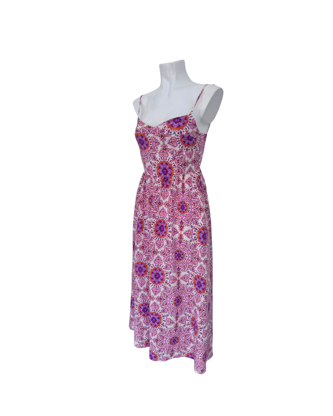 Vestido floral de tirantes rosado - Zara