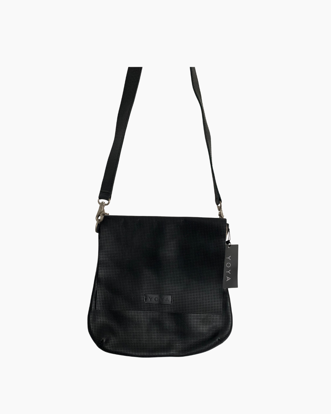 Cartera negra de cuero crossbody - Yoya