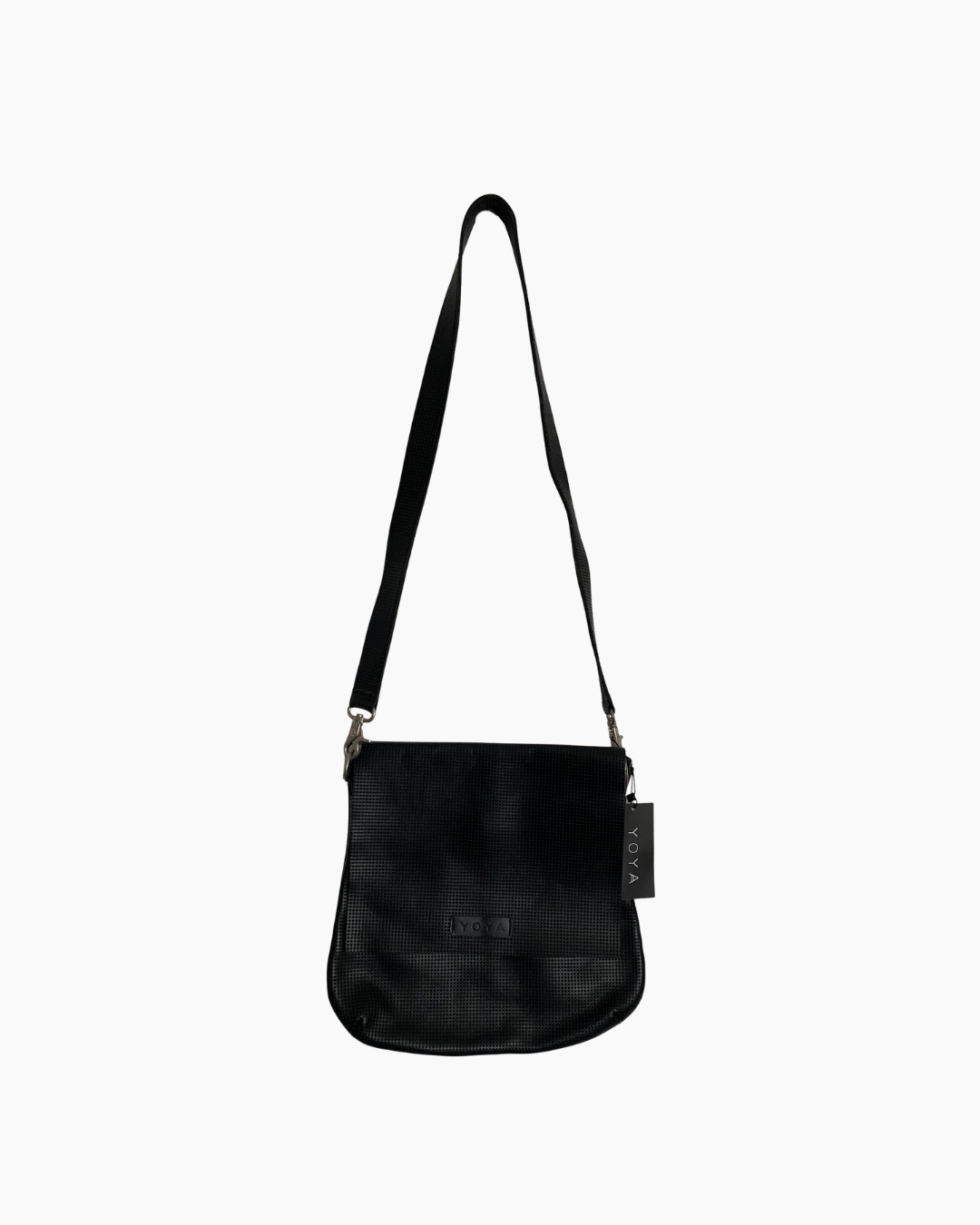 Cartera negra de cuero crossbody - Yoya