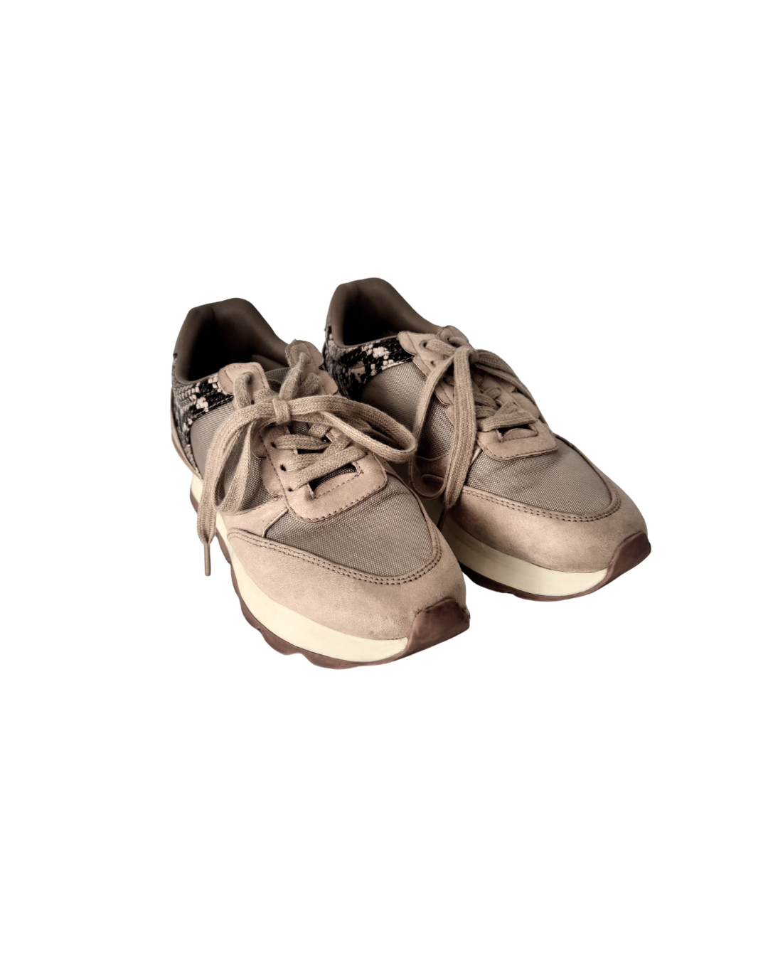 Zapatillas beige y animal print - Zara