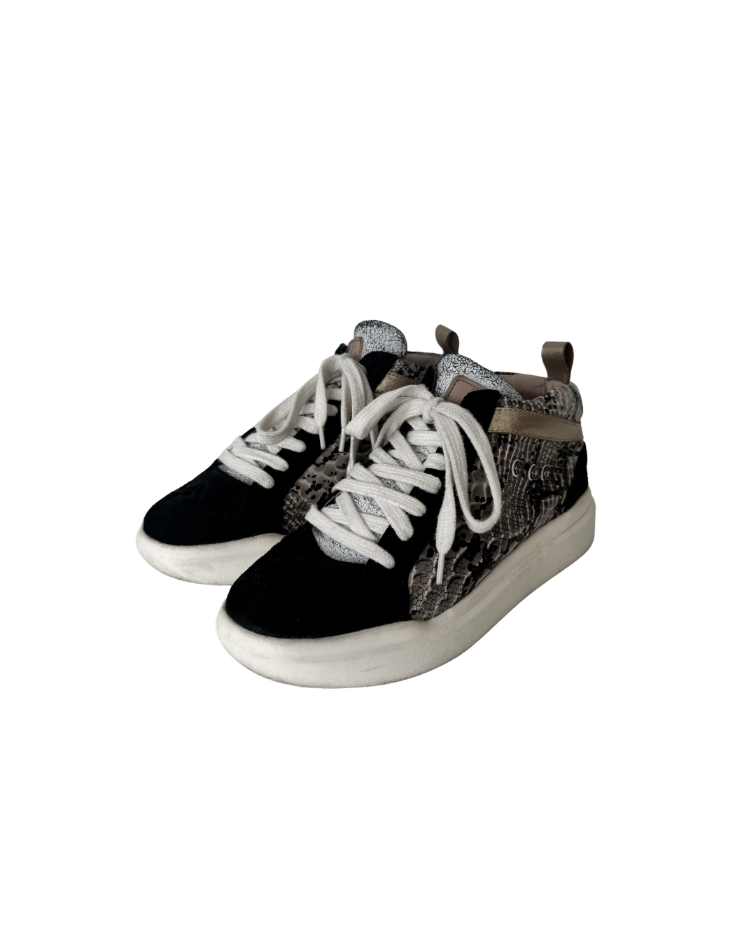 Zapatillas negro y animal print - Johanna Zaraza