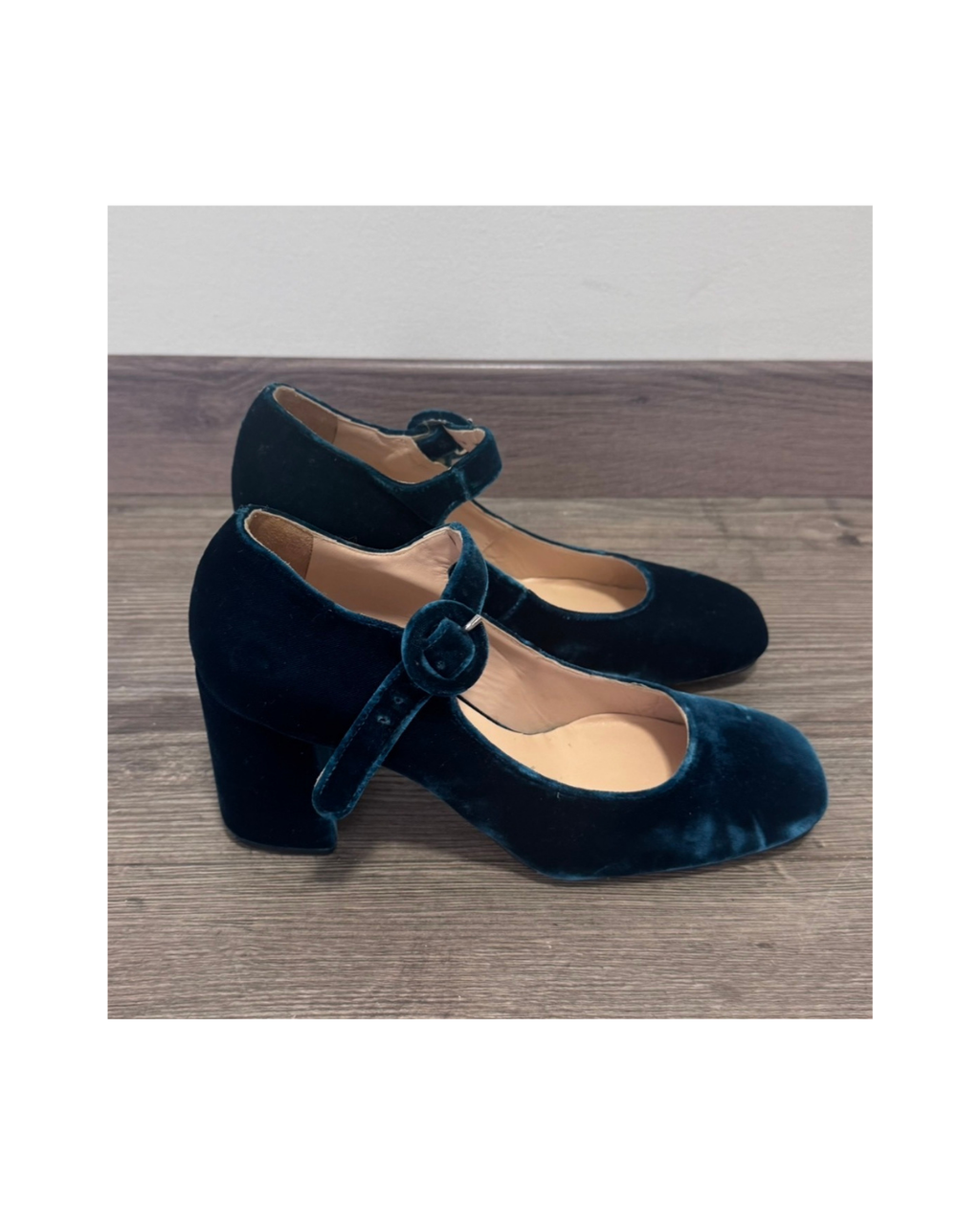 Zapatos terciopelo turquesa - Elisa Rivera