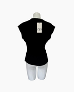 Blusa negra de manga corta - Zara