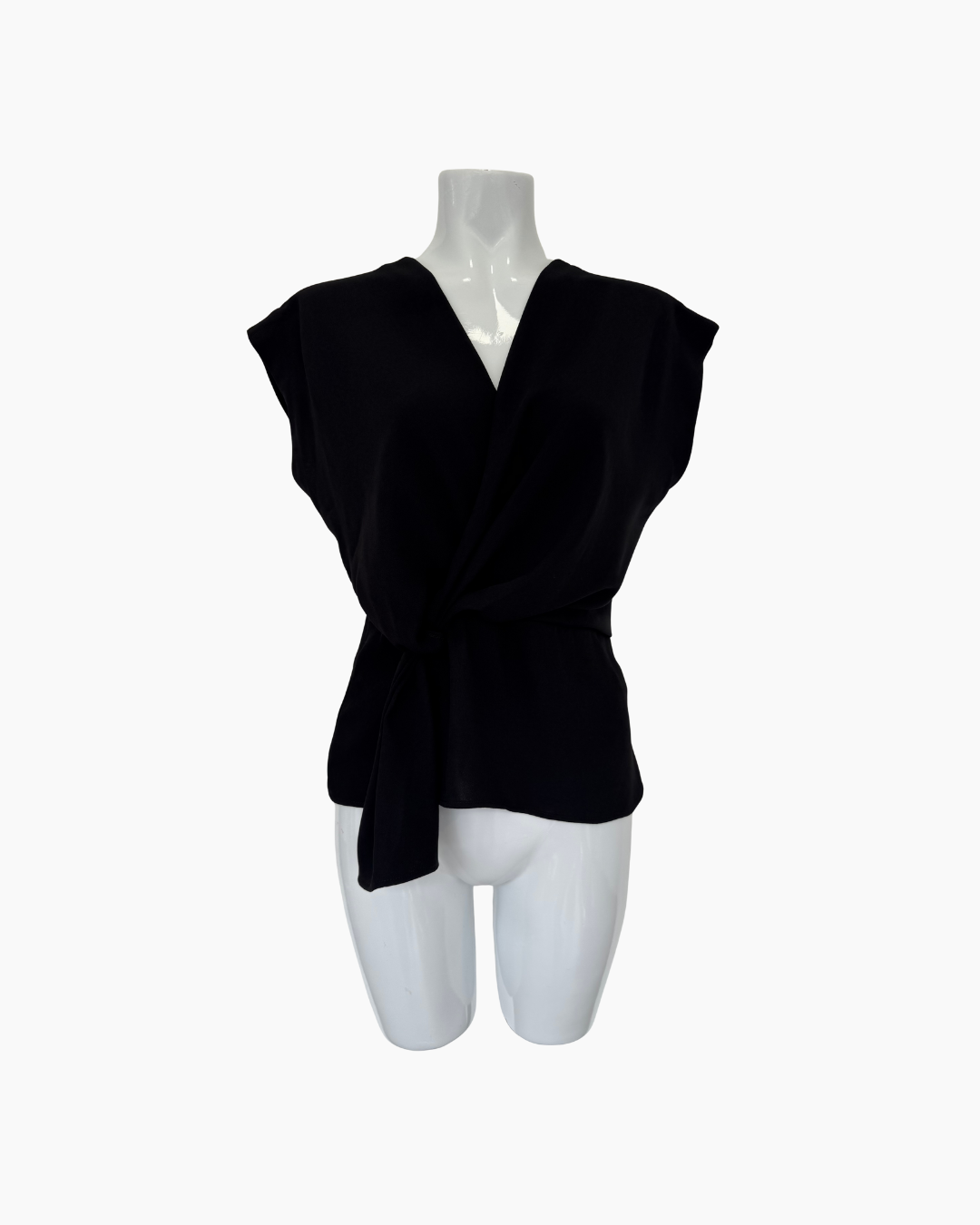 Blusa negra de manga corta - Zara